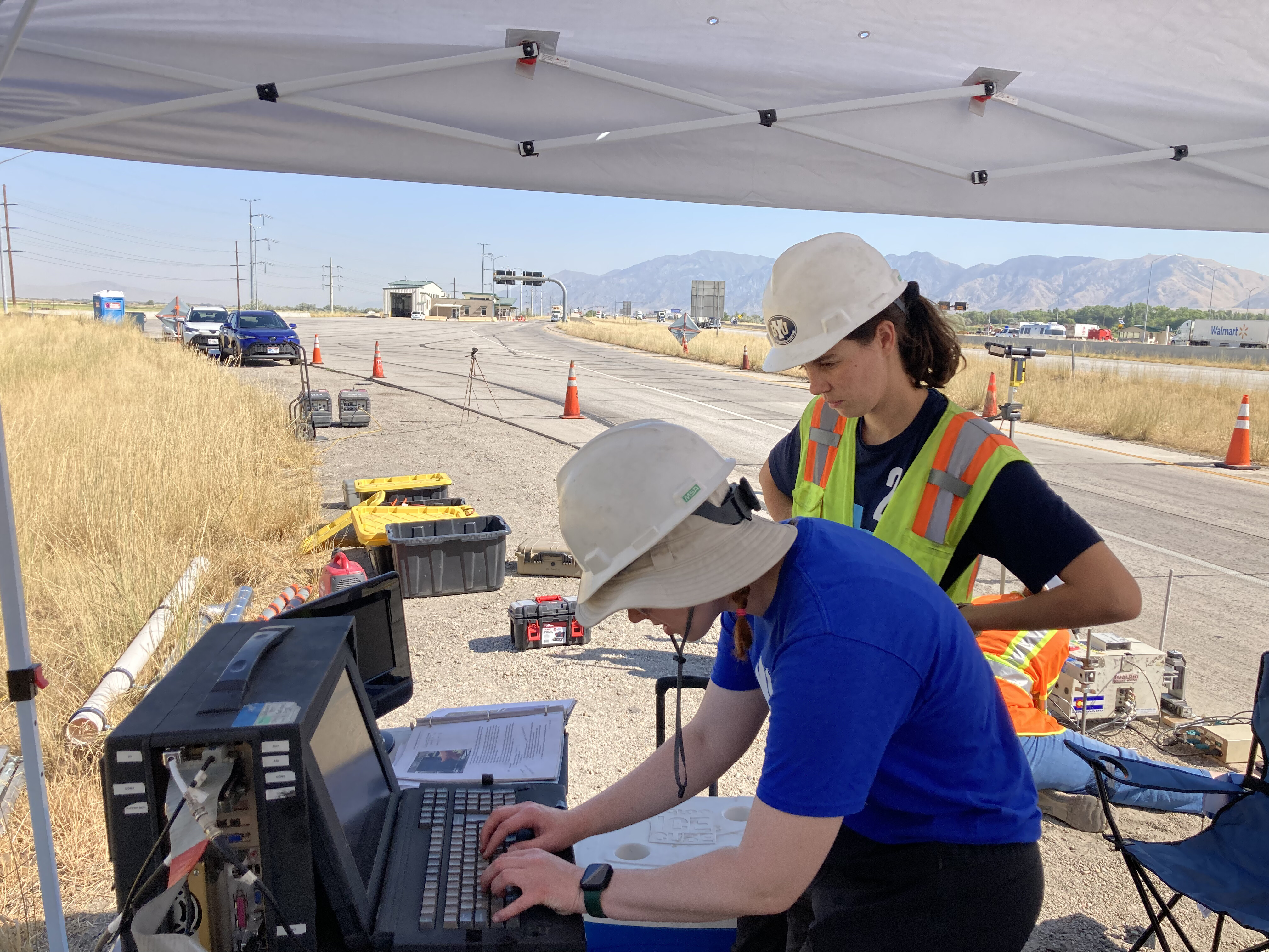 Amber Allen and Emma Reeves operating FEAT at the Perry Port of Entry